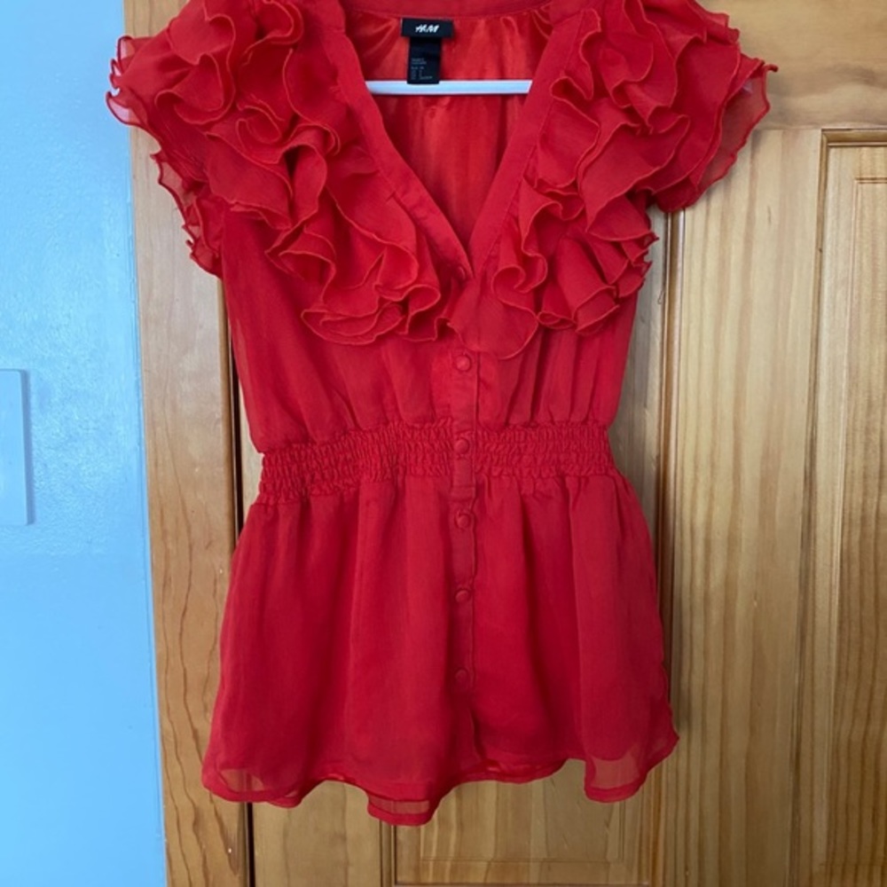 Red raffled blouse H&M - Picture 5 of 6